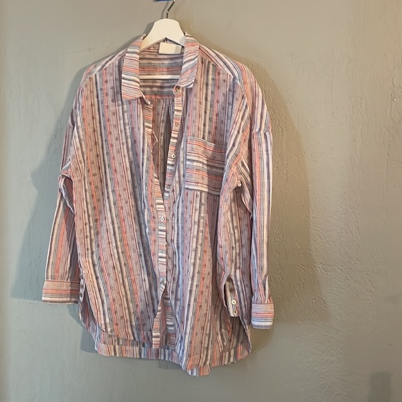 Maeve By Anthro Breckenridge Stripe Button Down - Picture 3 of 10